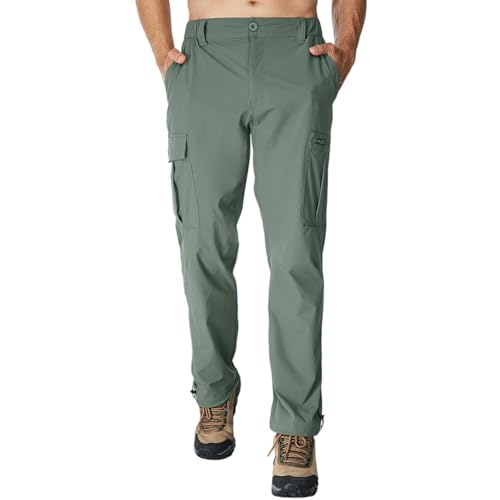 ADHOWBEW Cargo Pants for Men Elastic Waist Big and Tall Baggy Lightweight Work Hiking Relaxed Fit Joggers