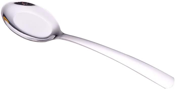 Silverware Flatware Set, 1/4/6/8/10 Pieces Household 304 Stainless Steel Flat-bottomed Spoons, Student 304 Stainless Steel Table Spoons, Long-handled Small Spoons (Color : Silver, Size :