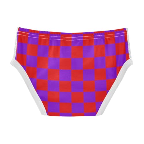 Red and Lavender Buffalo Checkered Toddler Boy's Underwear 2T2