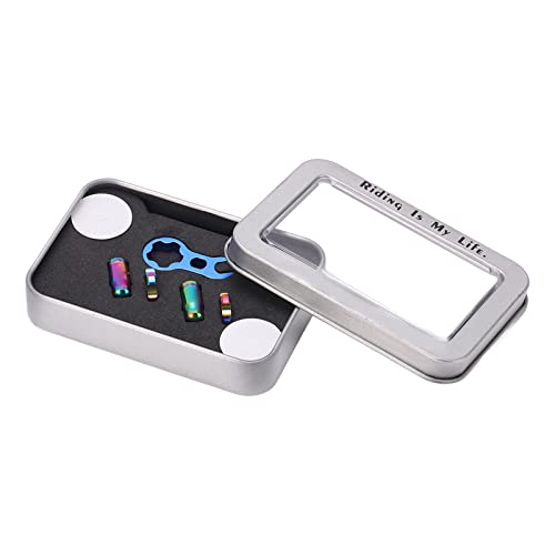Set de 7 tapones de válvula para bicicleta de aleación de titanio con alta dureza, color brillante, 3x2.6mm miniatura 3