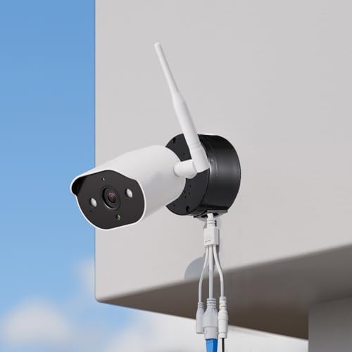 Caja resistente intemperie eléctrica exterior de plástico con espacio amplio negro 6