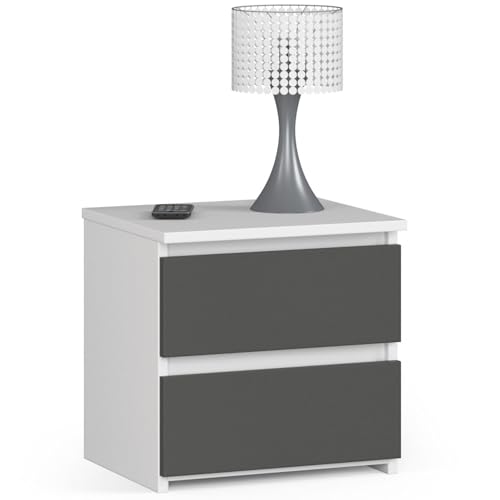 AKORD commode avec 2 Tiroirs L40 x H40 x P35 cm Petit Meuble de Rangement Salon Coucher Enfant...