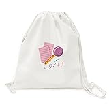 offbb Micrófono de composición Bolso de compras de malla reutilizable con cordón de lona