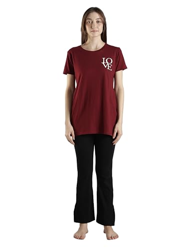 Image of 9shines Label Cotton Plus Size Long T-Shirt Tunic | Hip Covering Regular Top Nightwear| Sleepshirt Lounge wear for Women with Pocket (M-7XL)