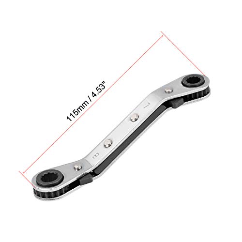 Clé à cliquet réversible double œil uxcell en Cr-V durable - 3