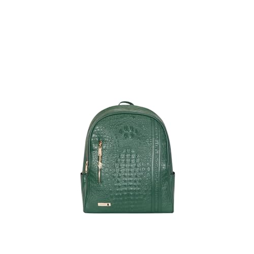 Image of Tote&Carry Apollo BFF Backpack for Women, Vegan Leather, Water-Resistant, Carry-On Luggage for Travel, Work & Daily Use (Crocodile Skin, Black)