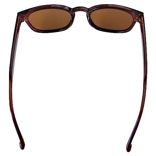 Guam Polarized Sunglasses for Men or Women Brown Frame w/Double Metal Rivets & Brown Lens4