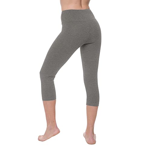 Nirlon Women's Capri Leggings High Waist Workout Yoga Pants 3/4 Length (Xl, Heather Grey) #TOP1
