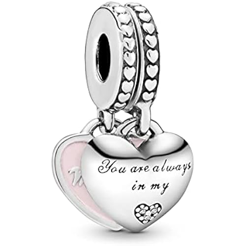 Pandora Jewelry Mother and Daughter Hearts Dangle Cubic Zirconia Charm in Sterling Silver