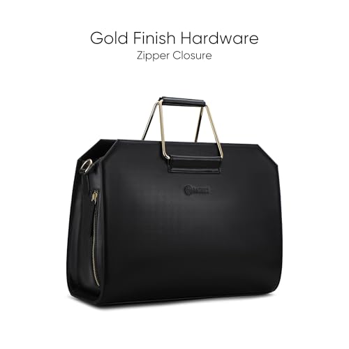 CHIQUE - 15.6" Laptop Tote Bag for Women | Professional Office Bag | Detachable & Adjustable Strap | Vegan Leather (Black)2