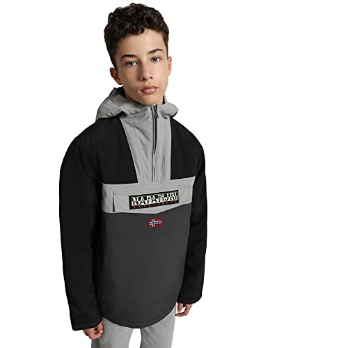 Giacca Anorak impermeabile NAPAPIJRI Napapjiri K Rainforest CB 1 Giacca Sportiva, Dark Grey Solid, 14 Bambino