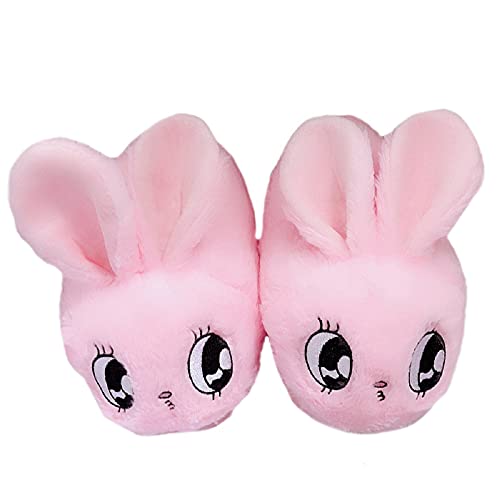 HANDKEI Winter bunny cartoon animal plush slippers men's and women's indoor warm cotton slippers