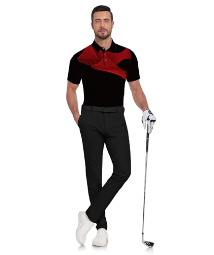 Mens Polo Shirts Short Sleeve Printed Quick‑Dry Golf Tops - image 2