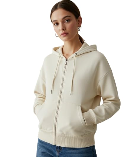 cozy & cove Women's Cotton Fleece Stylish Hoodies | Full Sleeve Solid Zipper Hooded | Side Pockets| Casual Lightweight Winter Wear Sweatshirt for Women-picture-24