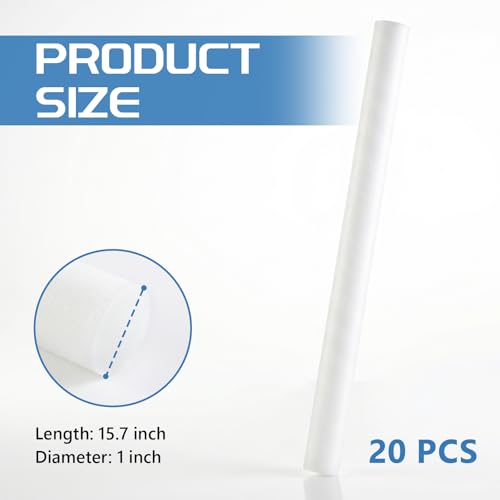 Image of U0U 20PCS Backer Rod 1 inch,Foam Backer Rod for Gaps Concrete Crack Filler Joints,White Poly Foam Filler for Wall, Window and Road Crack Filling (20, White, 1inch)