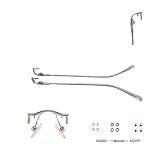 QYAJS 1 Pair Metal Frame Arms Rimless Glasses Legs and Nose Bridge Glasses Replacement Temple Eyewear Frame Temple
