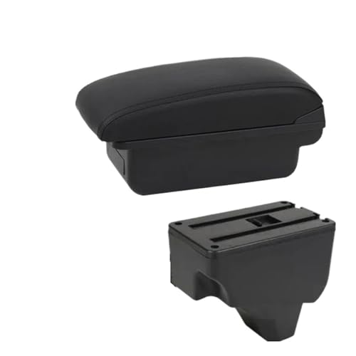 Reposabrazos Central Para Peugeot 208 2008 2019-2024, Reposabrazos Caja Almacenamiento Para Reposabrazos Coche Apoyabrazos capa Doble Caja(A Black line NO USB)