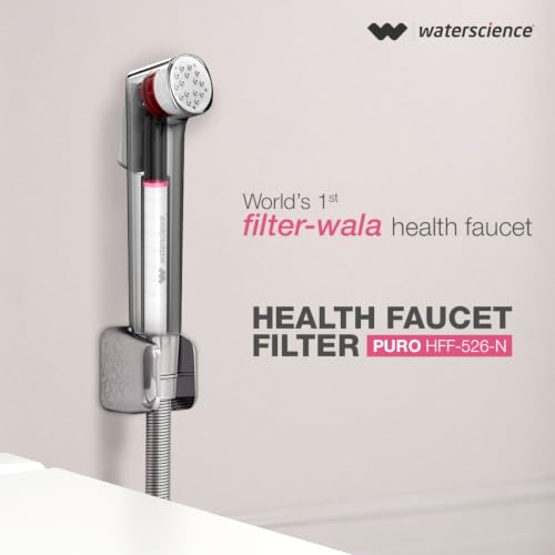 Image of WaterScience Health Faucet with Sediment Filter | Jet Spray for Toilet | Health Faucet Gun Only - with NeverBlock Technology - PURO-HFF-526-N