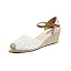 White Wedge Knit Crochet Jute