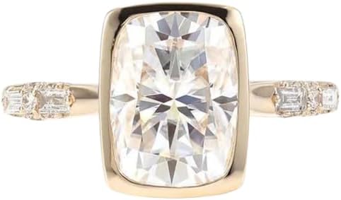 3.00 CT Radiant Cut Diamond Ring,10K Yellow Gold Plated Bezel & Pave Eternity Engagement Bridal Ring,Wedding Ring For Women,Gifted For Her,Size 3-12.