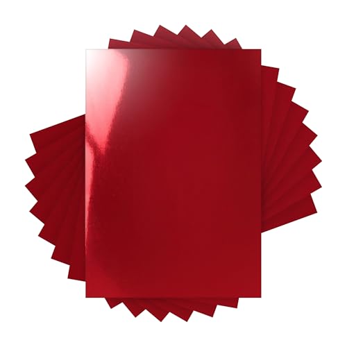 Papier cartonné miroir sans bavure Craft Perfect A4 rouge rubis pour découpe nette