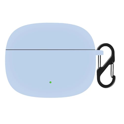Image of Anvique Silicone Case Cover for Oneplus Nord Buds 4 Pro, Scratch Resistance, Shock Absorption, with Premium Carabiner (SkyBlue)