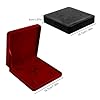 Ziyonix Sammet Smyckeset, 19 x 19 x 4 cm Hängsmycke Smyckeskrin Sammet Presentförpackning Smyckeskrin för Kvinnor Smycken Hänge Förpackning Box (Röd Vin) #5
