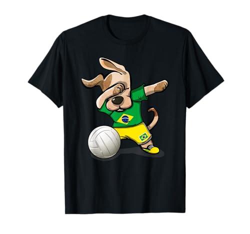 Dabbing Dog Brésil Maillot pour fans de volleyball Brésil T-Shirt