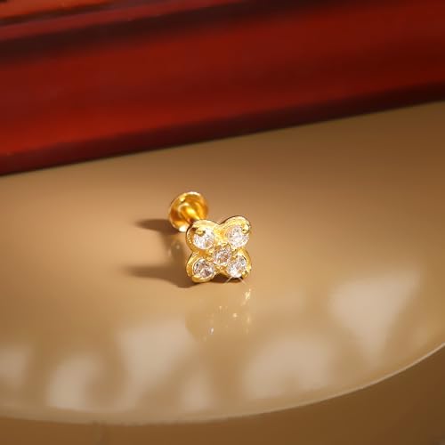 Malabar Gold & Diamonds Yellow Gold Nose Pin for Women 22 k | 22k BIS Hallmark (916) Nose Stud for Women and Girls with Piercing - Image 2