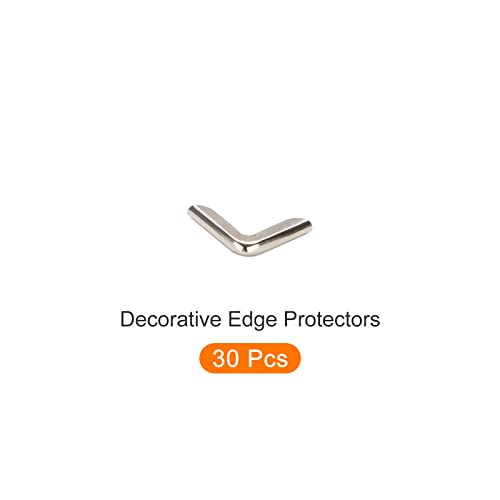 Protector de esquinas para libros METALLIXITY (15 mm / 0,59 pulgadas), 30 piezas, cubierta decorativa metálica para álbumes, menús, diarios, cajas y más, tono plateado miniatura 5