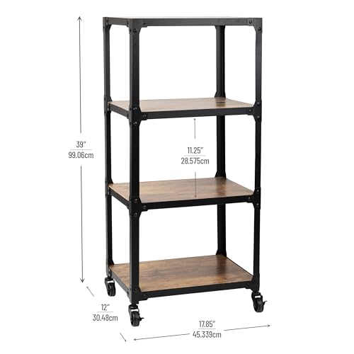 image for Mind Reader Bar Cart, Rolling Cart, Microwave Stand, Utility Cart, Cof