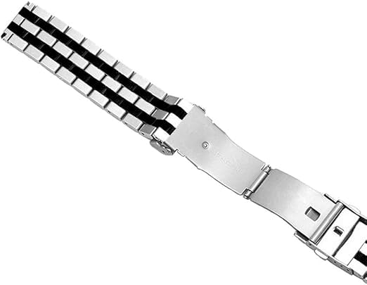 Image of Kai Tian Stainless Steel Watch Band 20 21 22 24 26 18mm for Men Women Solid Watch Bracelet Strap with Deployment Double Lock Black Silver Blue Grey Rose gold