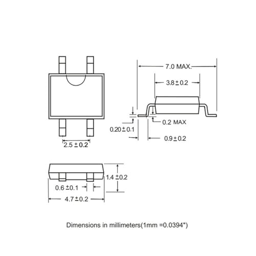 Pont redresseur MB10F SOP-4 pour création de modules d'alimentation continue