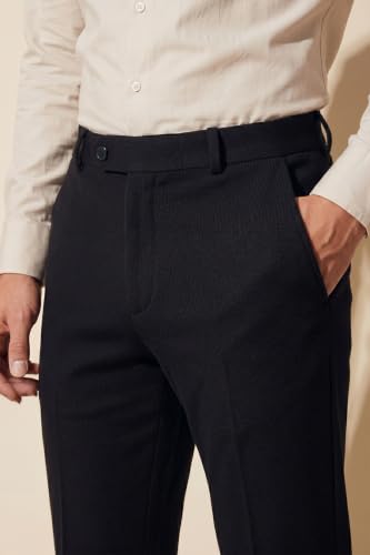Image of Peter England Men's Premium Formal Stretchable Knit Super Slim Fit Trouser | Comfort Lycra | 360-Degree Stretch