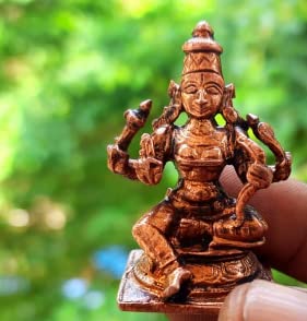 Image of Copper Raja Rajeshwari with Makara Thooranam Idol 3.3 in