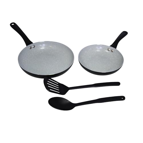 IMUSA Nonstick Ceramic Cookware Set 4-Piece with 8 in and 10 in Fry Pans, Stay-Cool Handles,...