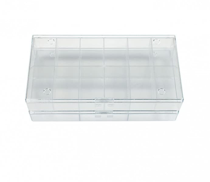 Caja Transparente para Colecciones LINDNER ideal para ordenar tus minerales y monedas en casa 2
