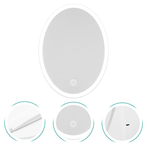Espejo de maquillaje LED portátil con control táctil miniatura 2
