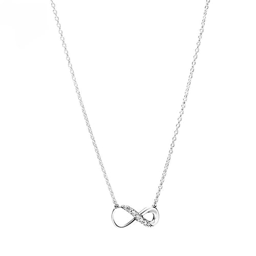PANDORA Sparkling Infinity Collier Necklace - Stunning Women's Jewelry - Gift for Her - Sterling Silver & Cubic Zirconia - With Gift Box - 19.7"