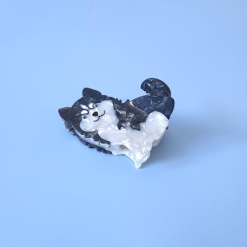 Pinzas para cabello con diseño Husky, acetato, 2x2 in miniatura 5