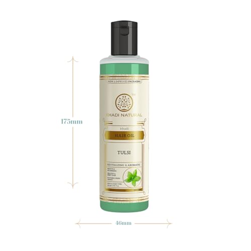 Khadi Natural Tulsi Herbal Hair Oil | Aurvedic | Non-Sticky For Dry Scalp | Paraben & Mineral Free | Suitable For All Types, 210 ml