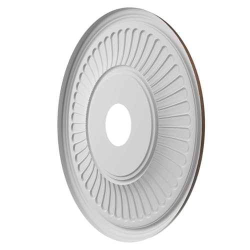 Image of 19 inchOD x 3 1 /2 inchID x 1 inchP Berkshire Thermoformed PVC Ceiling Medallion (Fits Canopies up to 8 3 /8 inch), Metallic Copper