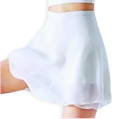 【こもれび屋】 バレエ 巻きスカート 大人用 ジュニア 子供用 シフォン 練習着 ミニスカート (ホワイト)