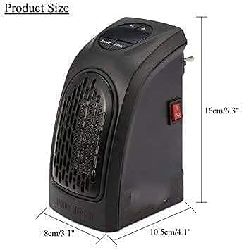 Image of Handy Wall Mounted Electric Convector Heater 400W | Silent Infrared Fan Room Heater | Energy Saving Portable Plug-in Heater for Bathroom, Bedroom, Office, Kitchen & Small Indoor Spaces (S2)