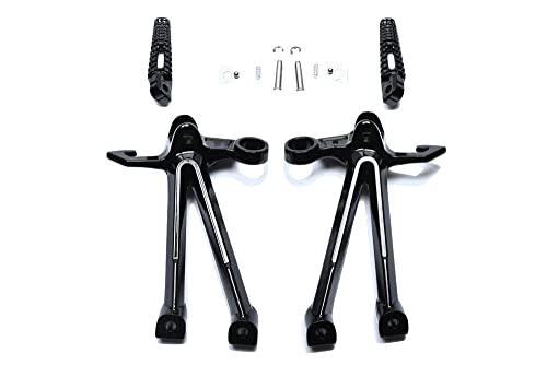 Platines repose pieds arrière noir GSXR 1000 2007 2008 avdb-moto