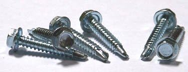 #10 x 3" Self-Drilling Screws/Unslotted/Hex Washer Head/Steel/Zinc / 1,000 Pc. Carton