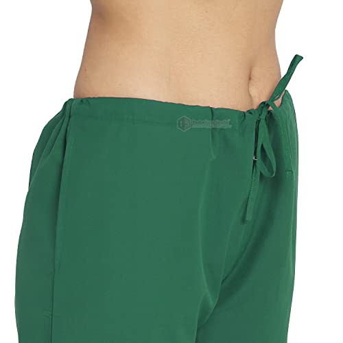Image of IS IndoSurgicals Faux Wrap Scrub Suits for Doctors Women OT Dress (XXS, Bottle Green)