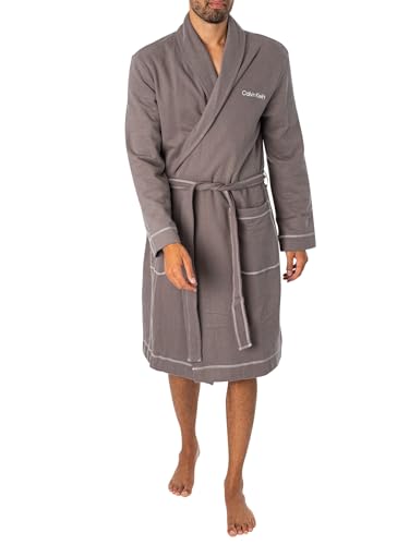 Calvin Klein Robe 000NM2504E Batas de baño, Gris (Charcoal Grey), S-M para Hombre