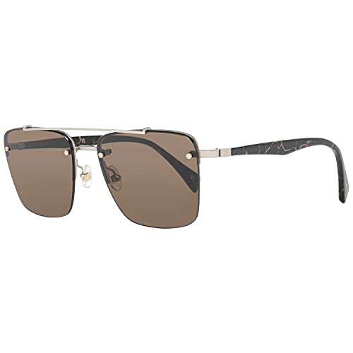7001-403-54-17-140 Unisex Gold Metal Frame Sunglasses