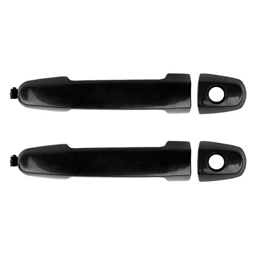 AUTEX 2pcs Black Exterior Front Left Right Door Handles Compatible with Camry Corolla Highlander Matrix Prius RAV4 Solara Yaris 2001-2012 Door Handles 81309